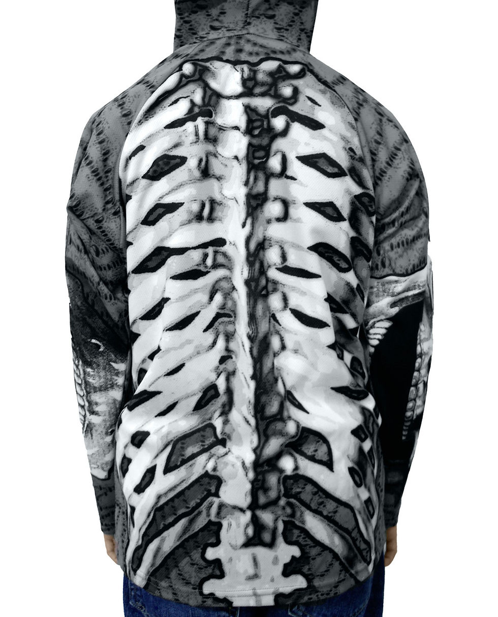 Thumbnail: SKELETON in GREY Hoodie Sport Shirt by MOUTHMAN®