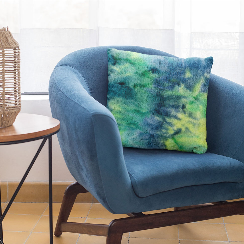 Miniature : Plutus Green Yellow Blue Northern Lights Animal Faux Fur Luxury Throw Pillow