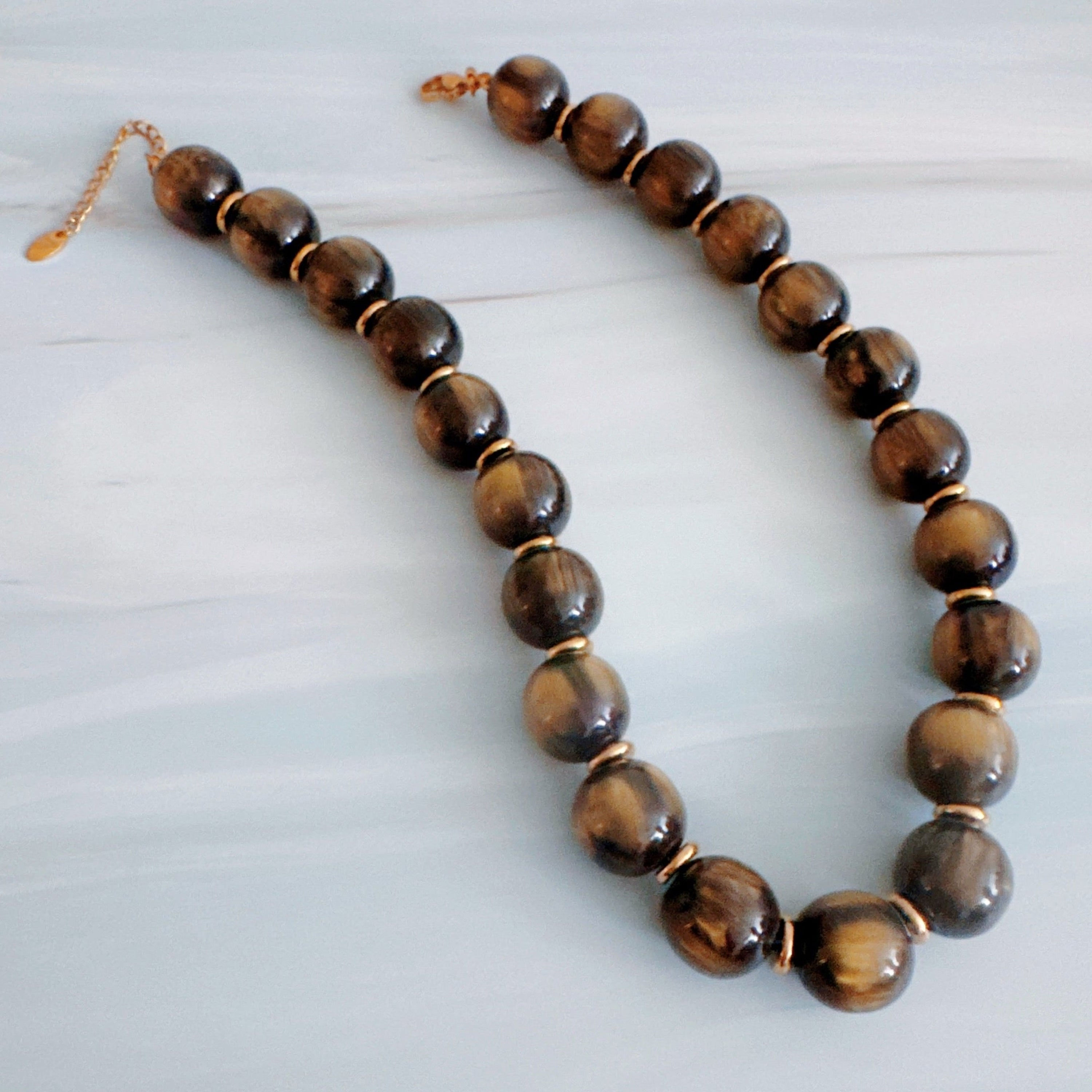 Bold Sphere Bead Necklace – Polished Statement Strand