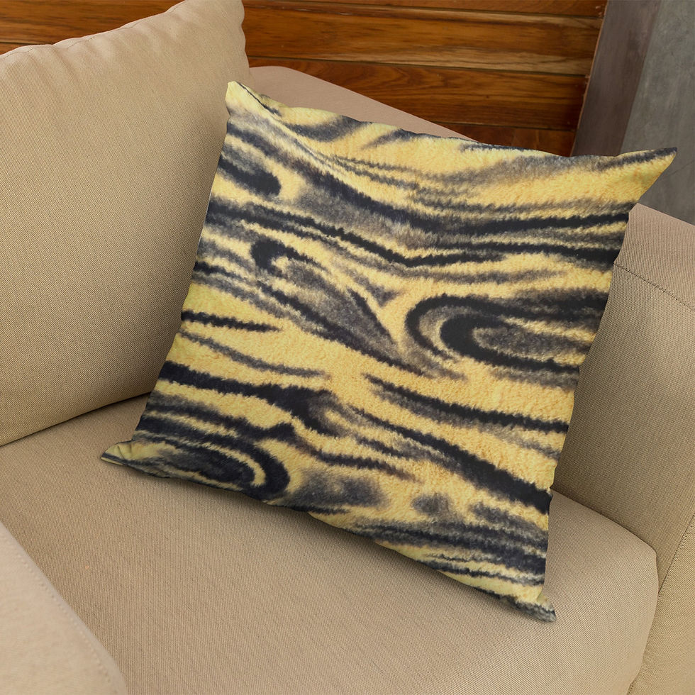Thumbnail: Plutus Yellow Galaxy Animal Faux Fur Luxury Throw Pillow