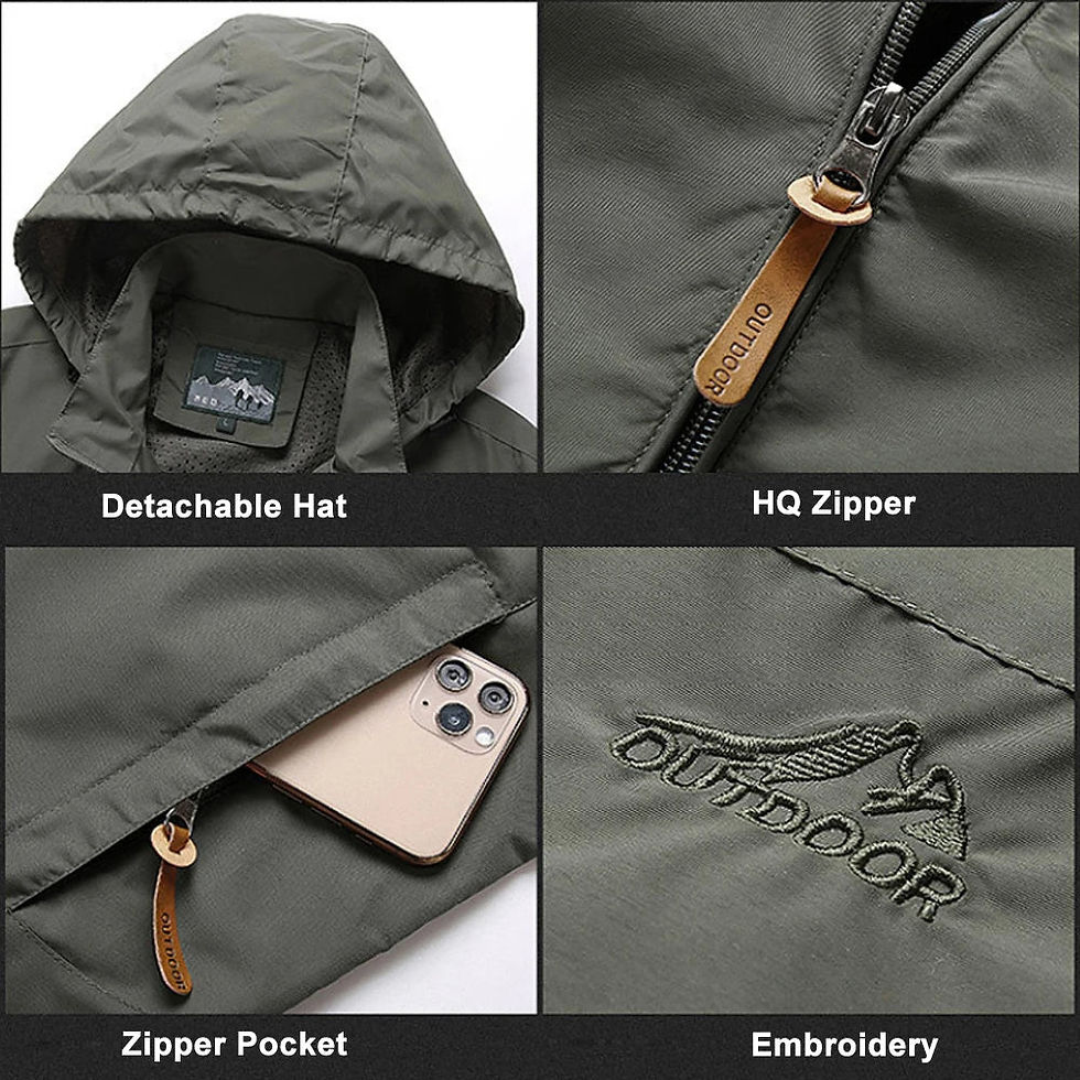 縮圖：Windbreaker Men Tactical Jacket Waterproof Outdoor Hooded Coat Sports Military E