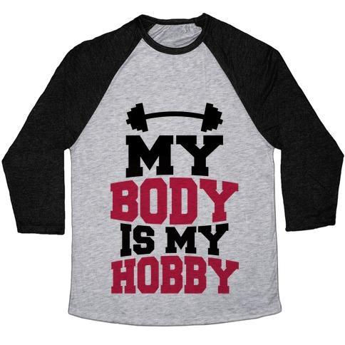 My Body Is My Hobby Unisex Tri-Blend Baseball Tee