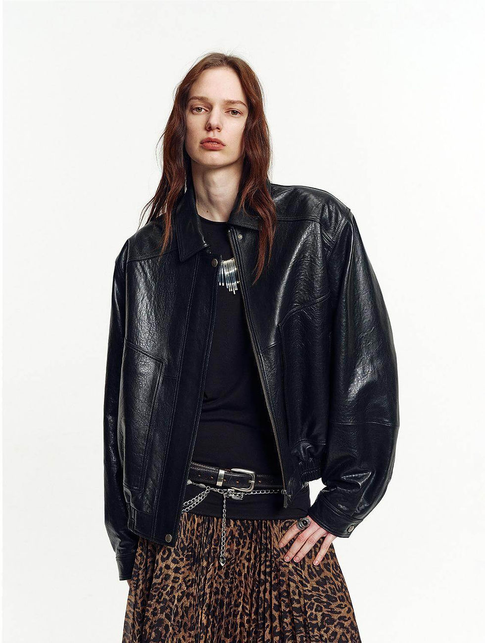 Thumbnail: Fireladyfur Women's Retro Work Jacket in Waxed Leather "Fashionable Luke"