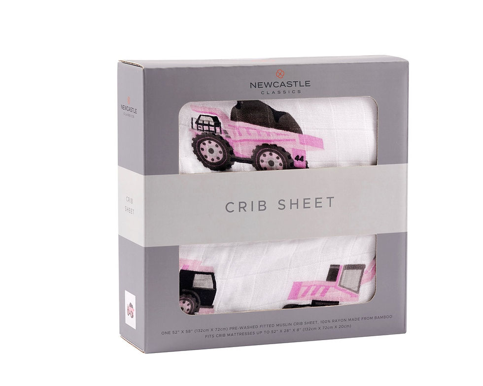 Thumbnail: Pink Digger Bamboo Crib Sheet
