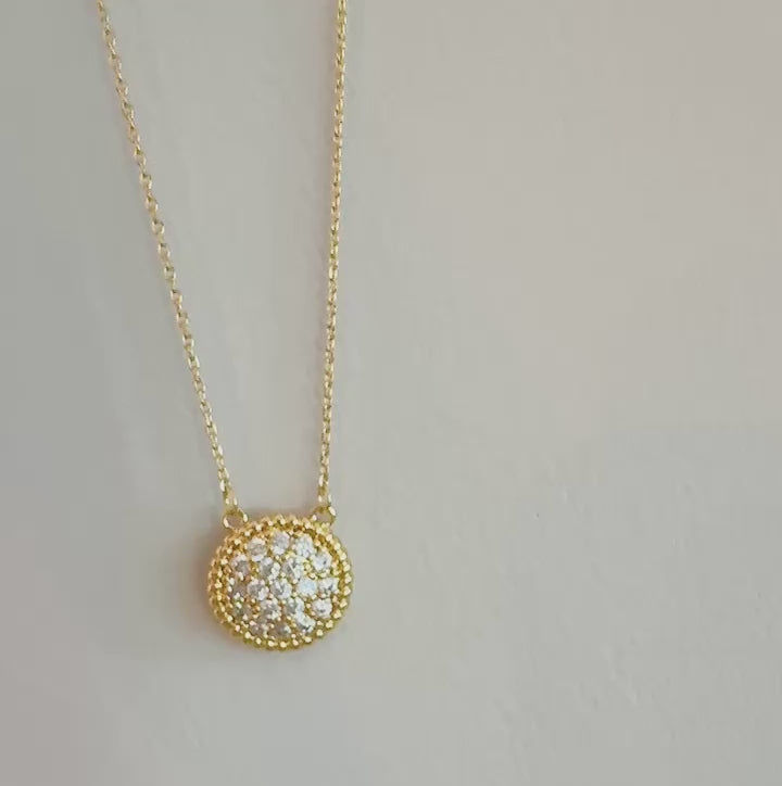Thumbnail: Inner Circle Pavé Pendant Necklace