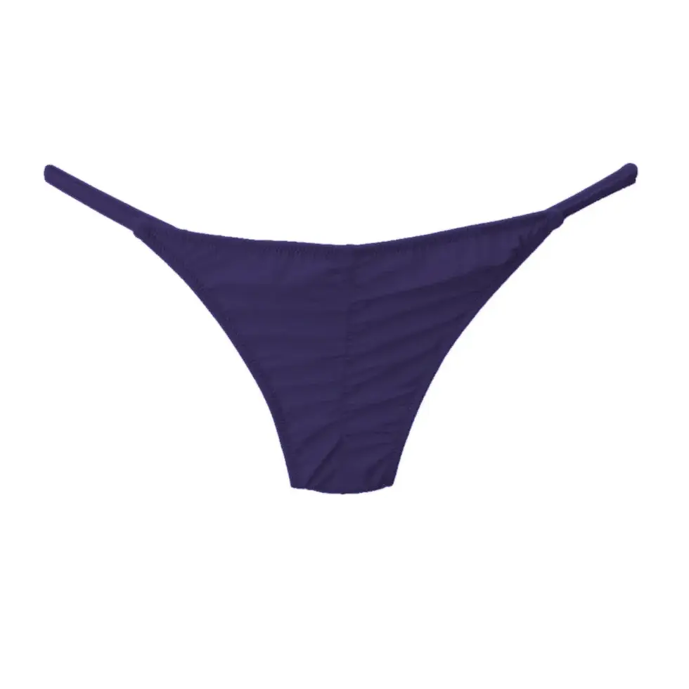 Thumbnail: Woman Bikini Bottom Pink Low Waist Trunks Shirring Swimming Swimsuit Biquini