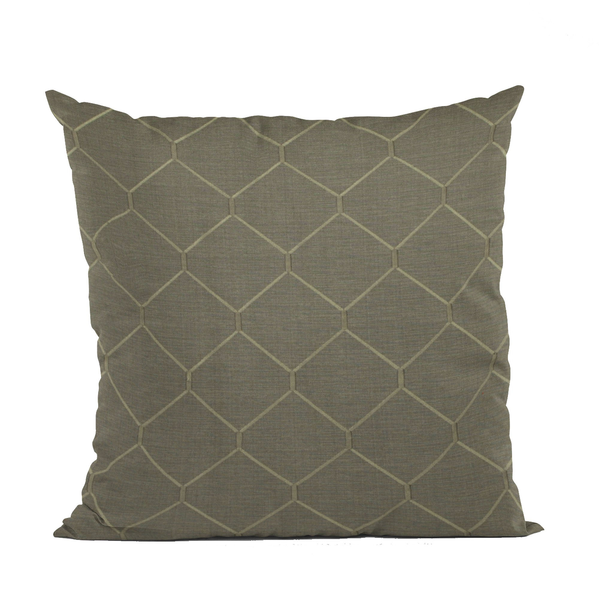 Plutus Bronze Kona Embroydery, Some Shine to This Pattern Luxury Throw Pillow