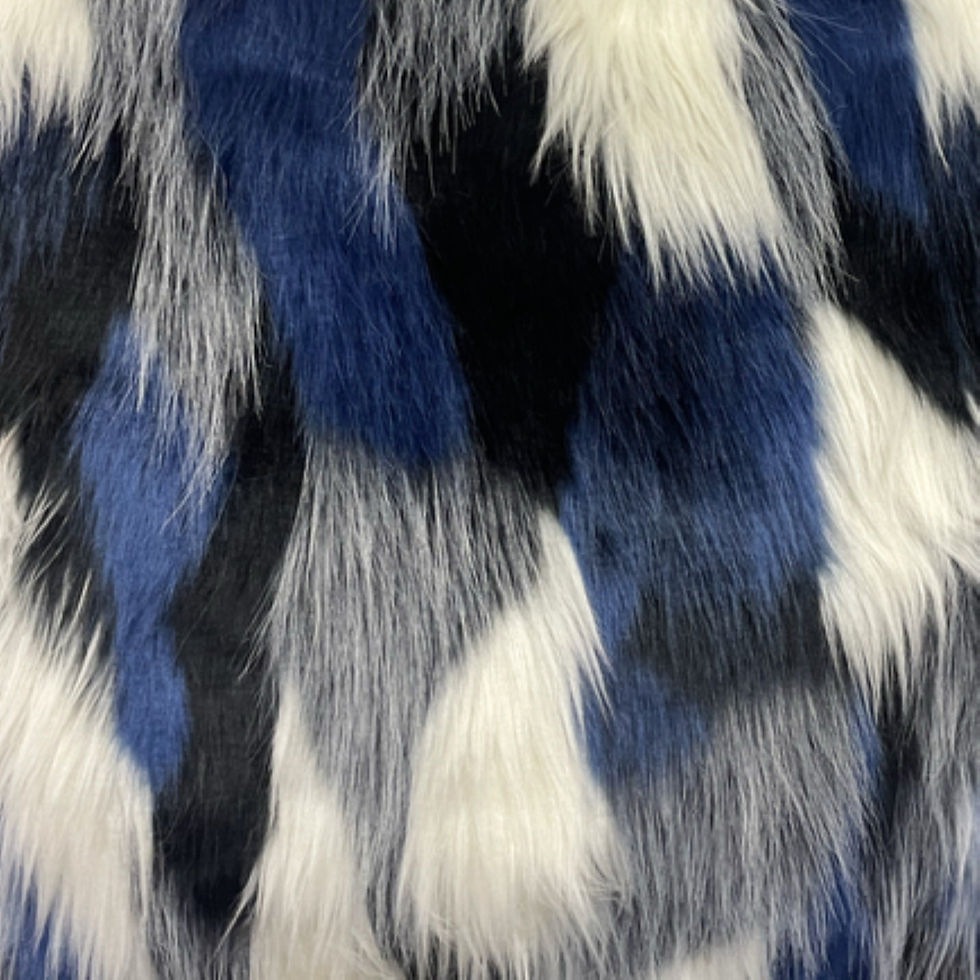 Miniature : Plutus Black, Blue & White Animal Faux Fur Luxury Throw Pillow