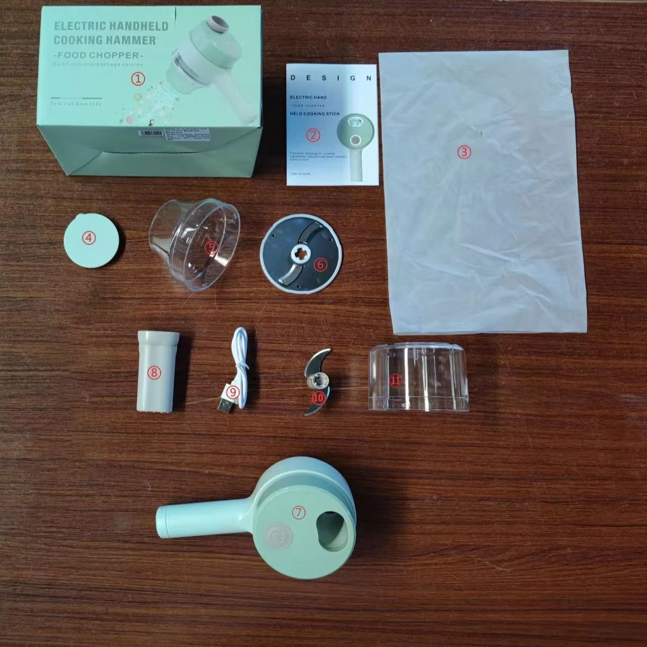 4 in 1 Electric Handheld Vegetable Cutter Set & Mini Food Processor