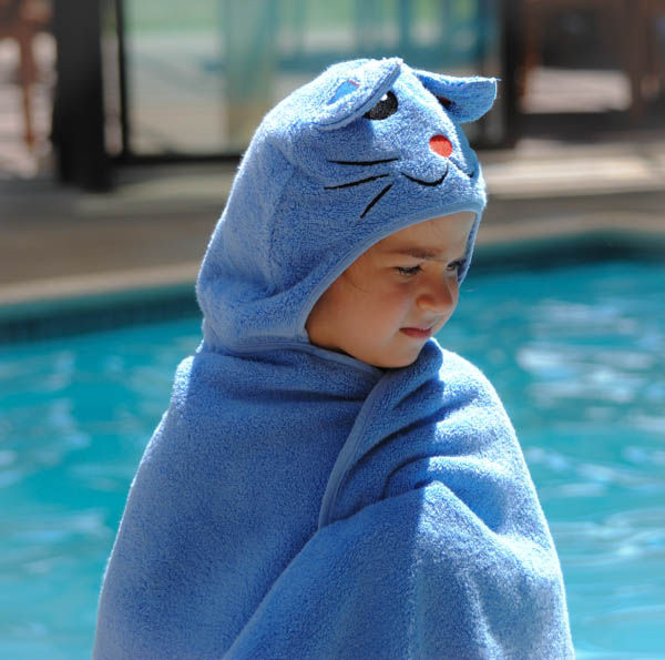 Thumbnail: Cat Hooded Cotton Turkish Towel: Baby