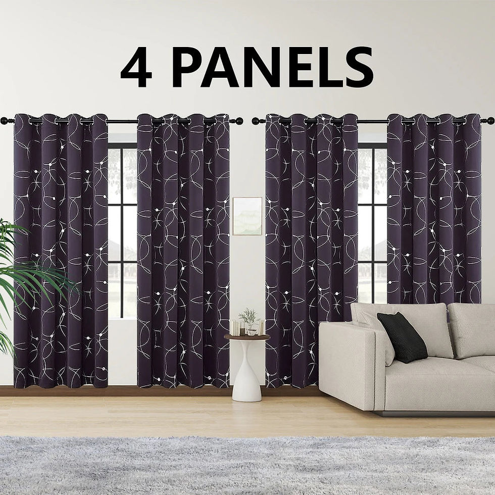 縮圖：Blackout Thermal Insulated Room-Darkening Curtains – 4-Piece Grommet Circles & D