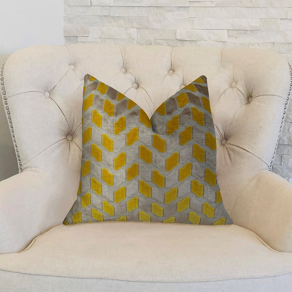 Miniature : Gold Snow Copper and Taupe Handmade Luxury Pillow