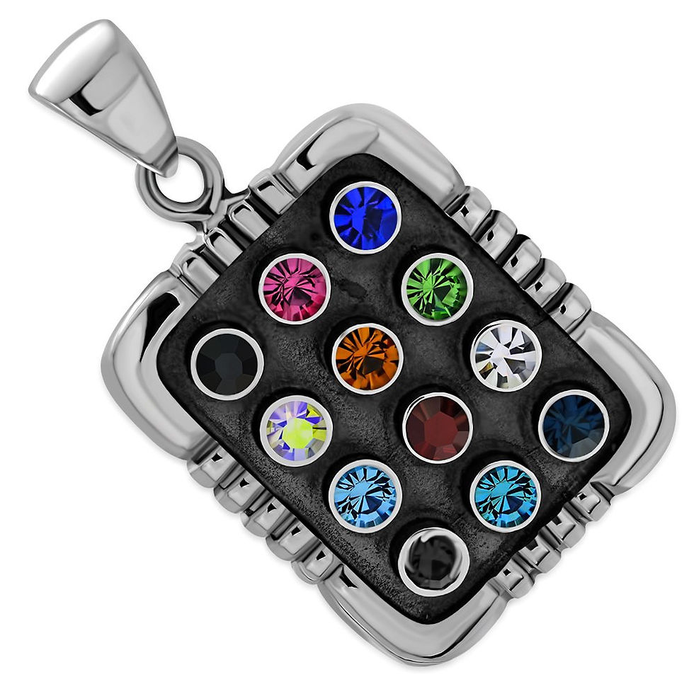 Hoshen Silver Pendant W/ Swarovski Crystal