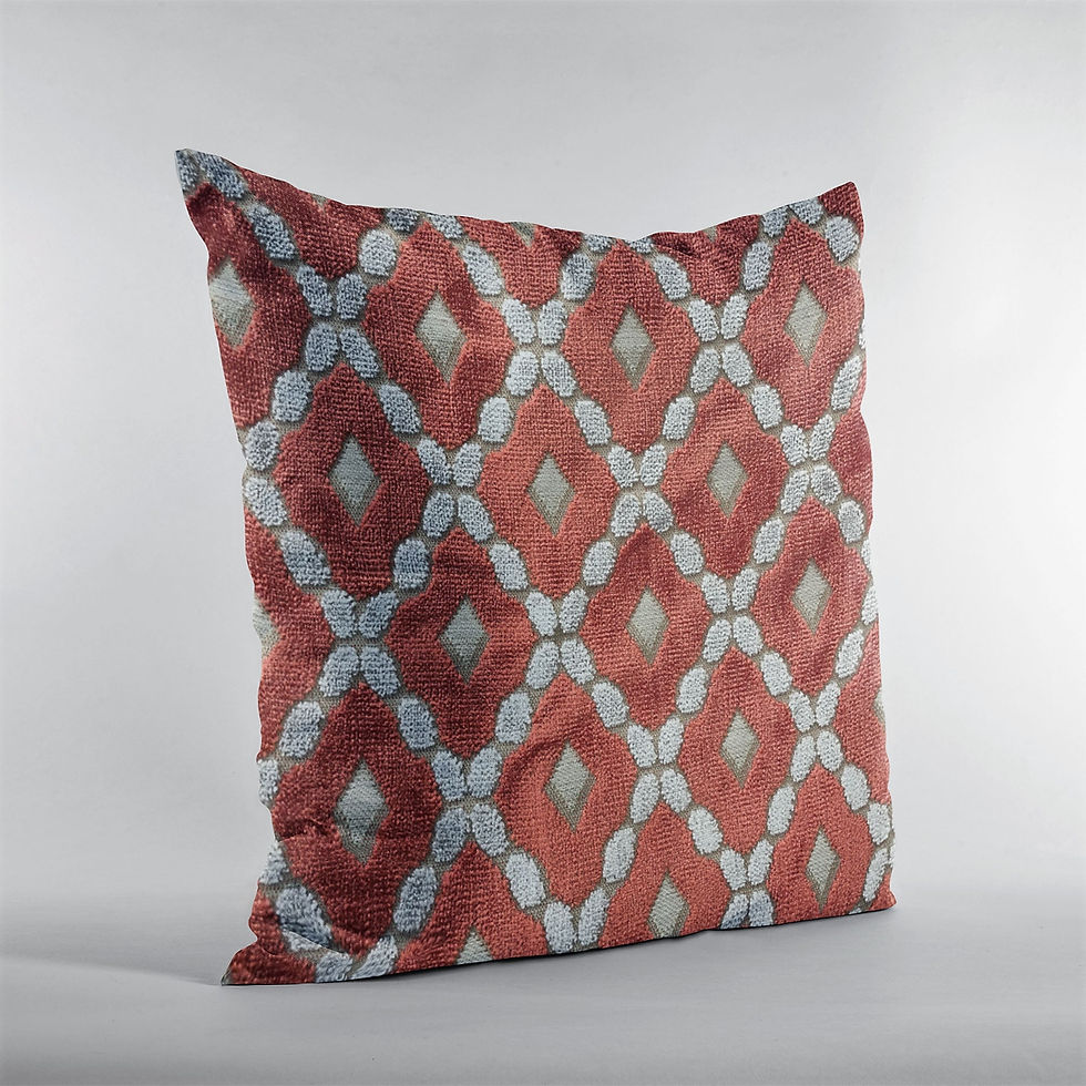 Thumbnail: Plutus Velvet Majestic Red, Gray Handmade Luxury Pillow