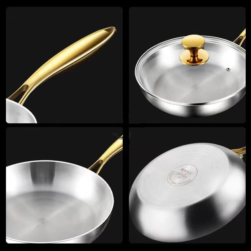 縮圖：316 Stainless Steel Frying Pan Wok Pan Nonstick Cooking Fried Steak Gas Stove Po