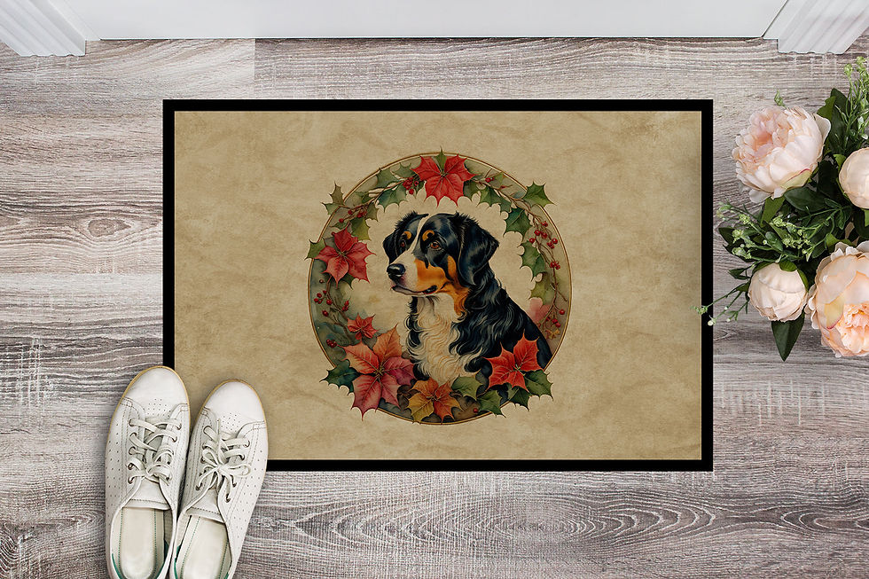 Miniature : Tapis Appenzeller Sennenhund fleurs de noël