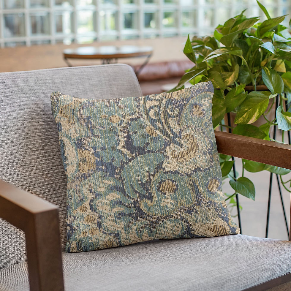 Miniature : Plutus Blue Amazonian Damask Luxury Throw Pillow