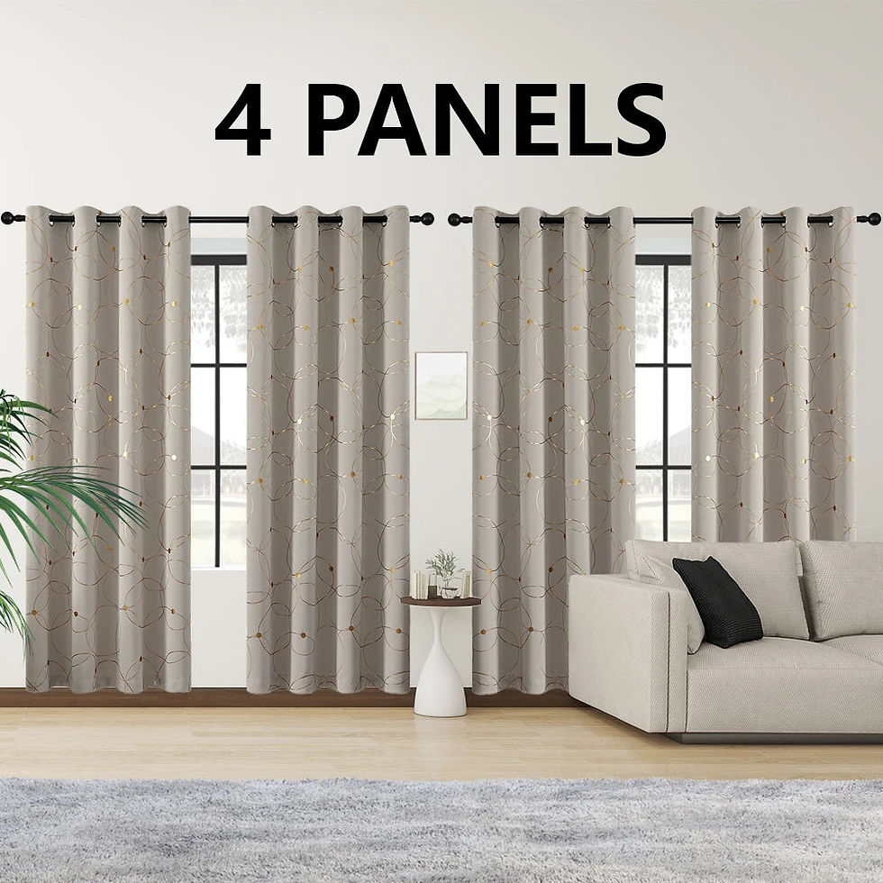 縮圖：Blackout Thermal Insulated Room-Darkening Curtains – 4-Piece Grommet Circles & D