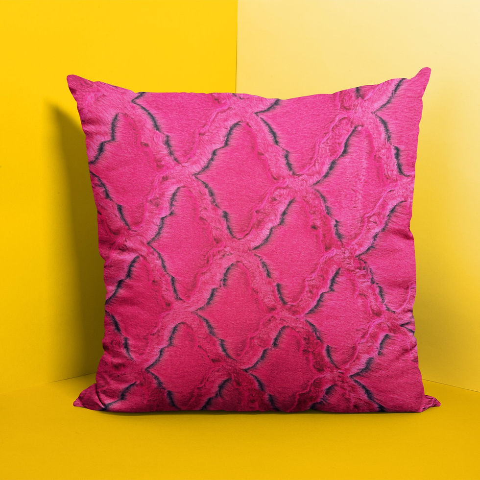 縮圖：Plutus Fuchsia Purple Diamond Animal Faux Fur Luxury Throw Pillow