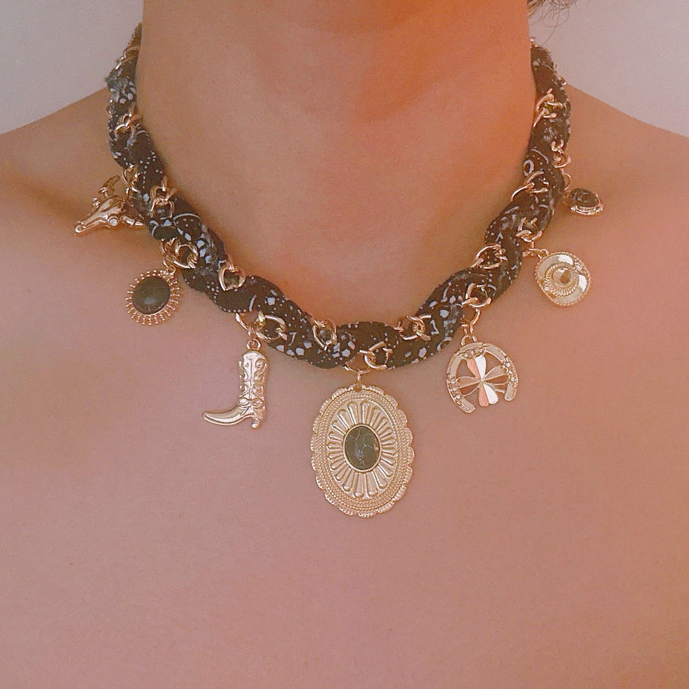 Thumbnail: Wild West Desert Charm Scarf Necklace