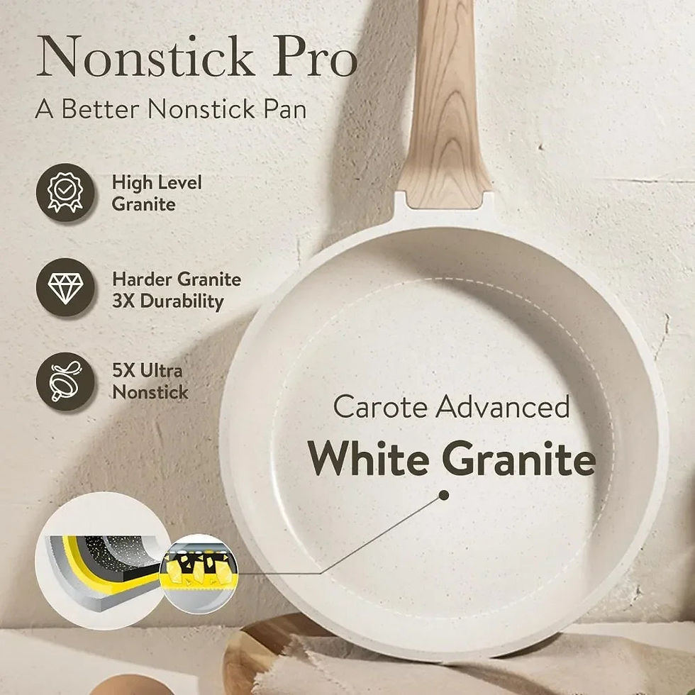 縮圖：21Pcs Pots and Pans Set, Nonstick Cookware Sets, White Granite Induction Cookwar