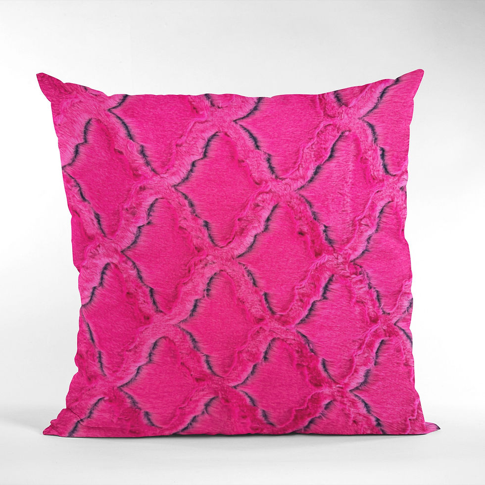 Miniature : Plutus Fuchsia Purple Diamond Animal Faux Fur Luxury Throw Pillow