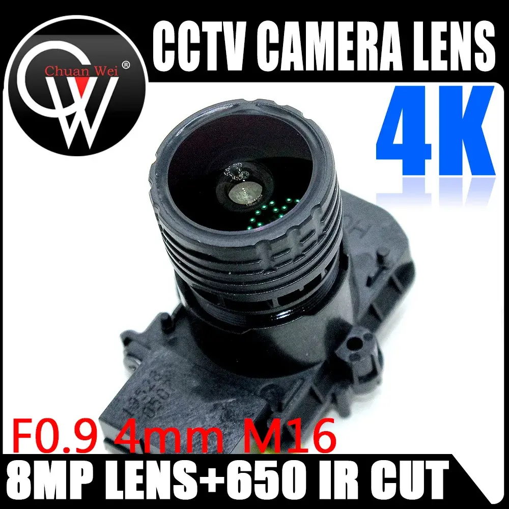 F0.95 M16 Focal 4K HD 4mm Lens 8MP 1/2.7" Ir Cut+lens for IMX327 , IMX307 ,