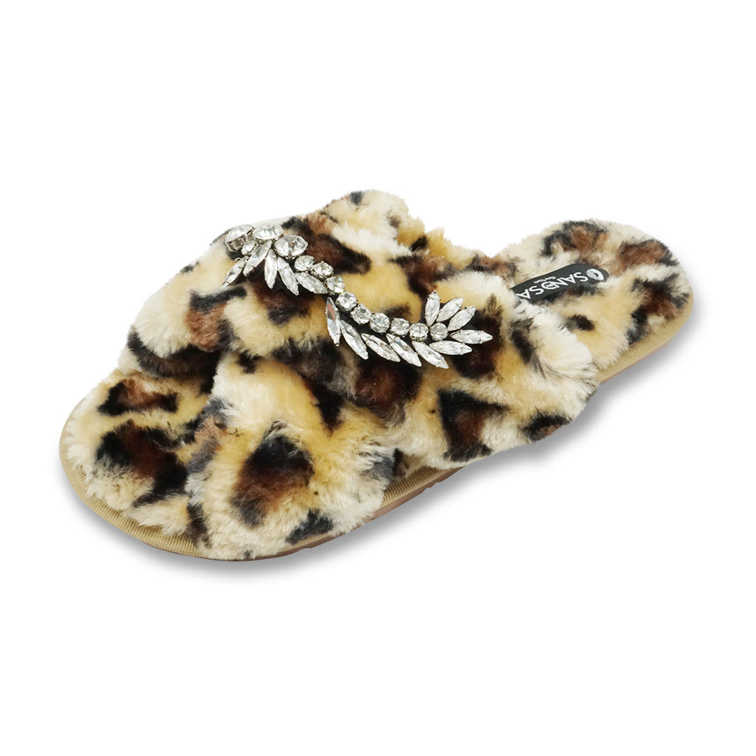 Leopard Fur Slippers