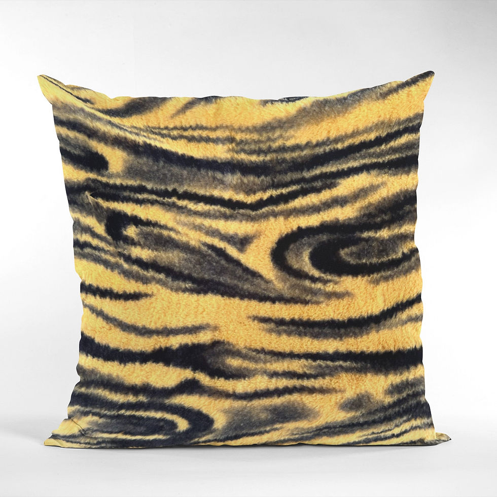 Thumbnail: Plutus Yellow Galaxy Animal Faux Fur Luxury Throw Pillow