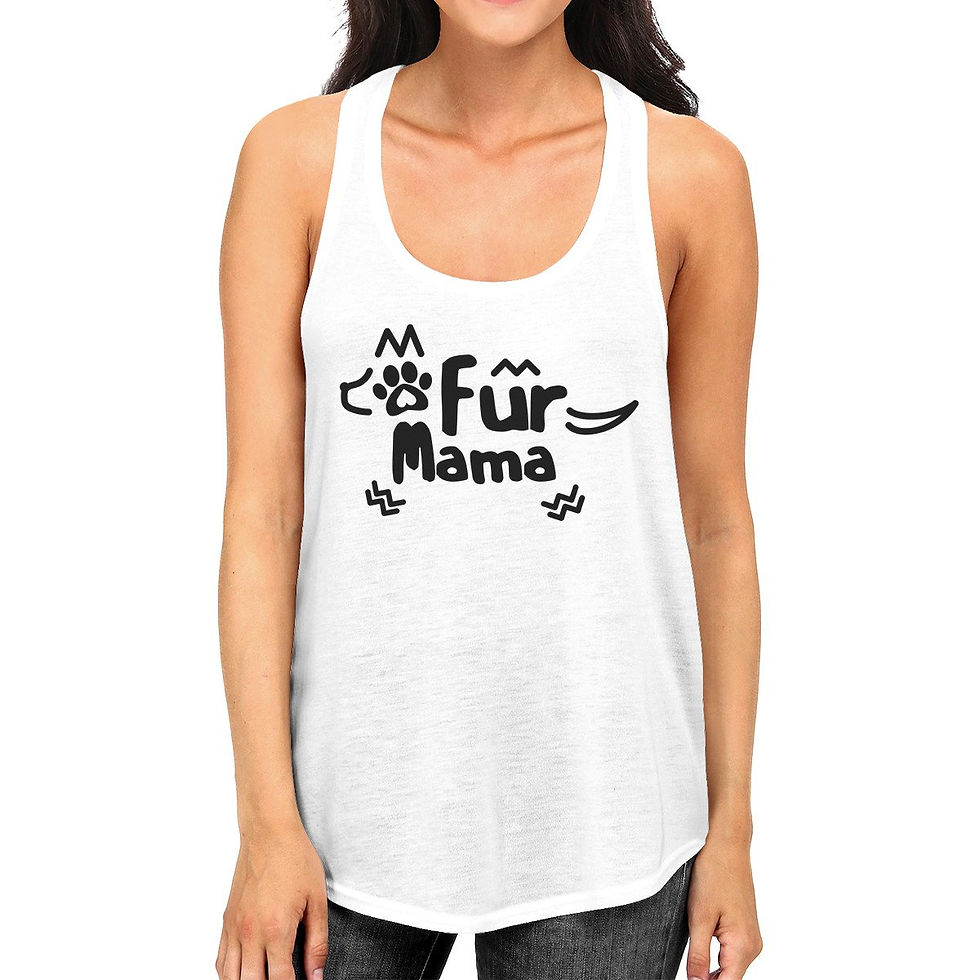 Fur Mama Women's Sleeveless Tee Funny Design Cute Gifts for Her