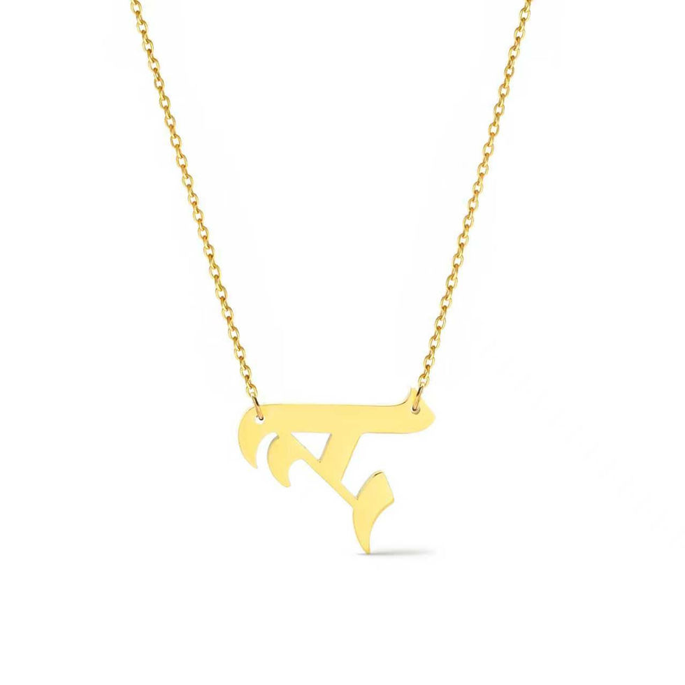 Thumbnail: Timeless Gothic Side Hanging Initial Necklace