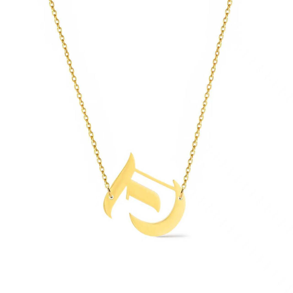 Thumbnail: Timeless Gothic Side Hanging Initial Necklace
