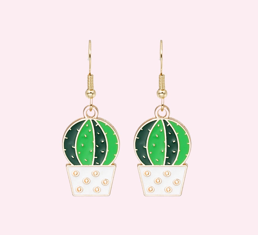 Cute Cactus Earring | Handmade Jewelry | Dangle Earrings Spring Summer Jewelry