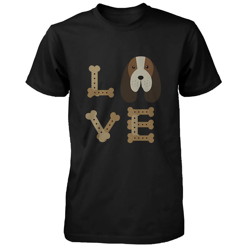 Basset Hound LOVE Men's T-Shirt Cute Tee for Dog Owner Puppy Printed Shirt