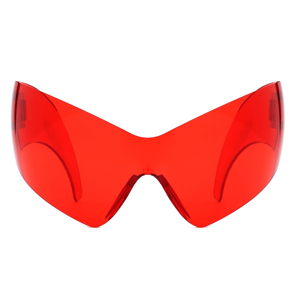 Thumbnail: Clutch - Modern Rimless Oversized Color Pop Curved Sunglasses