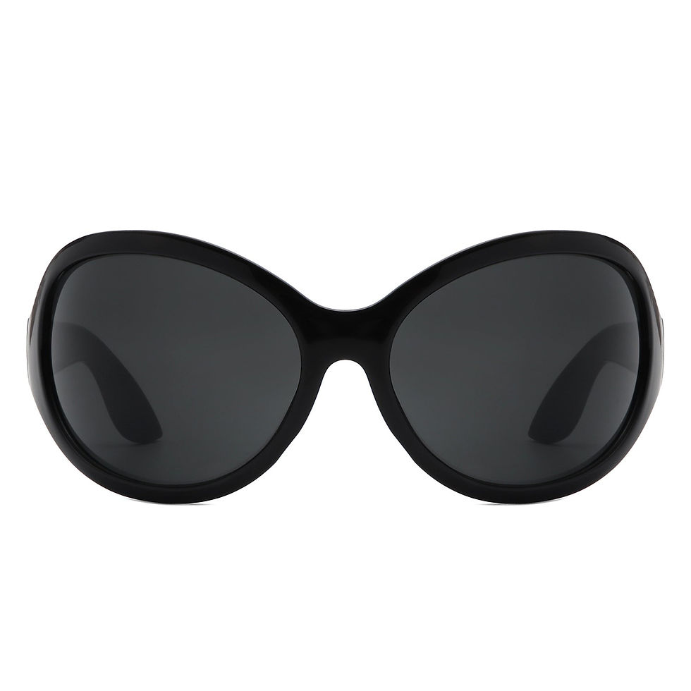 Thumbnail: Aurora - Oversize Fashion Curved Large Women Round Sunglasses