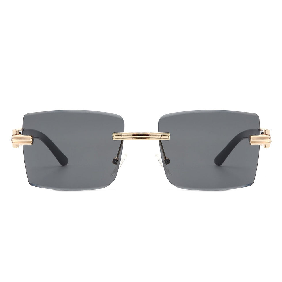 Thumbnail: SFS Tycho - Rimless Square Retro Tinted Fashion Flat Top Sunglasses