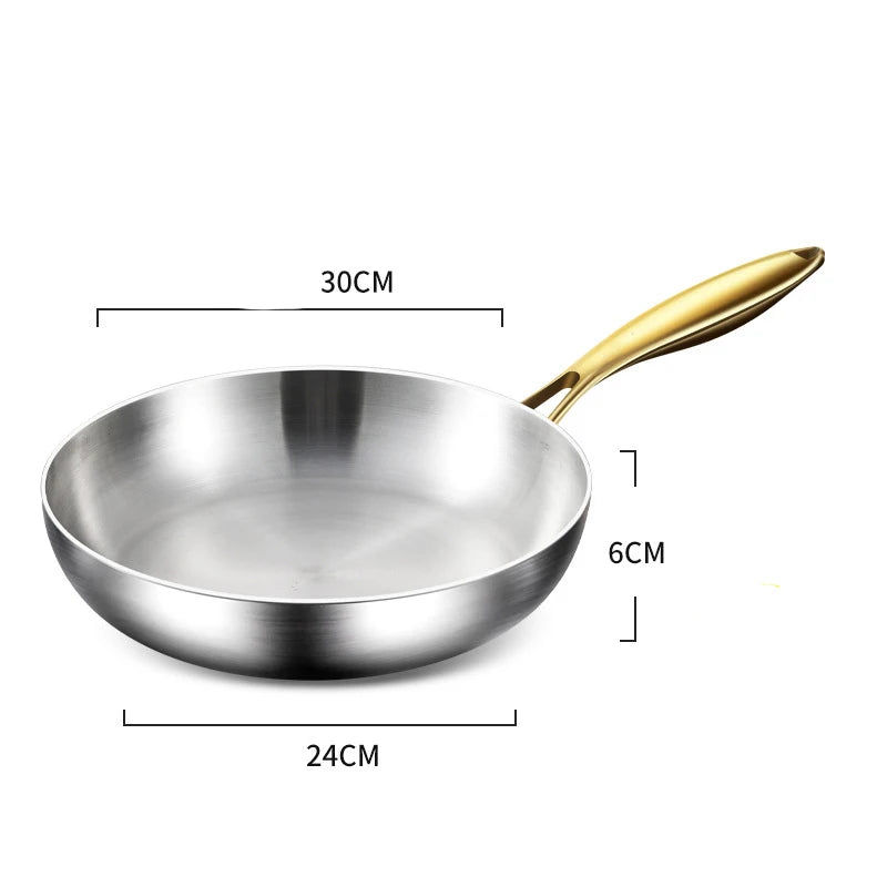 縮圖：316 Stainless Steel Frying Pan Wok Pan Nonstick Cooking Fried Steak Gas Stove Po