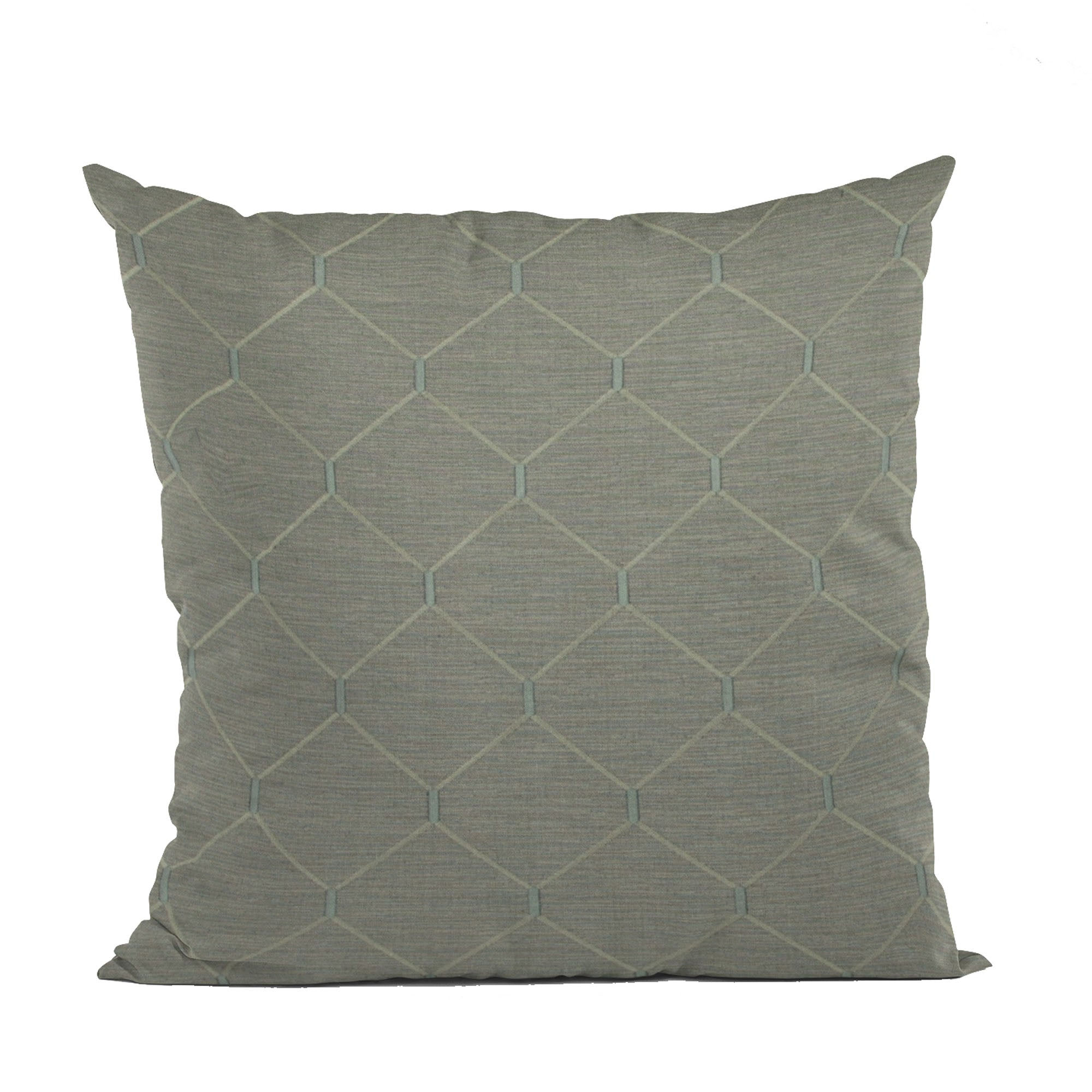 Urban Grey Kona Embroydery, Some Shine to This Pattern Luxury Throw Pillow