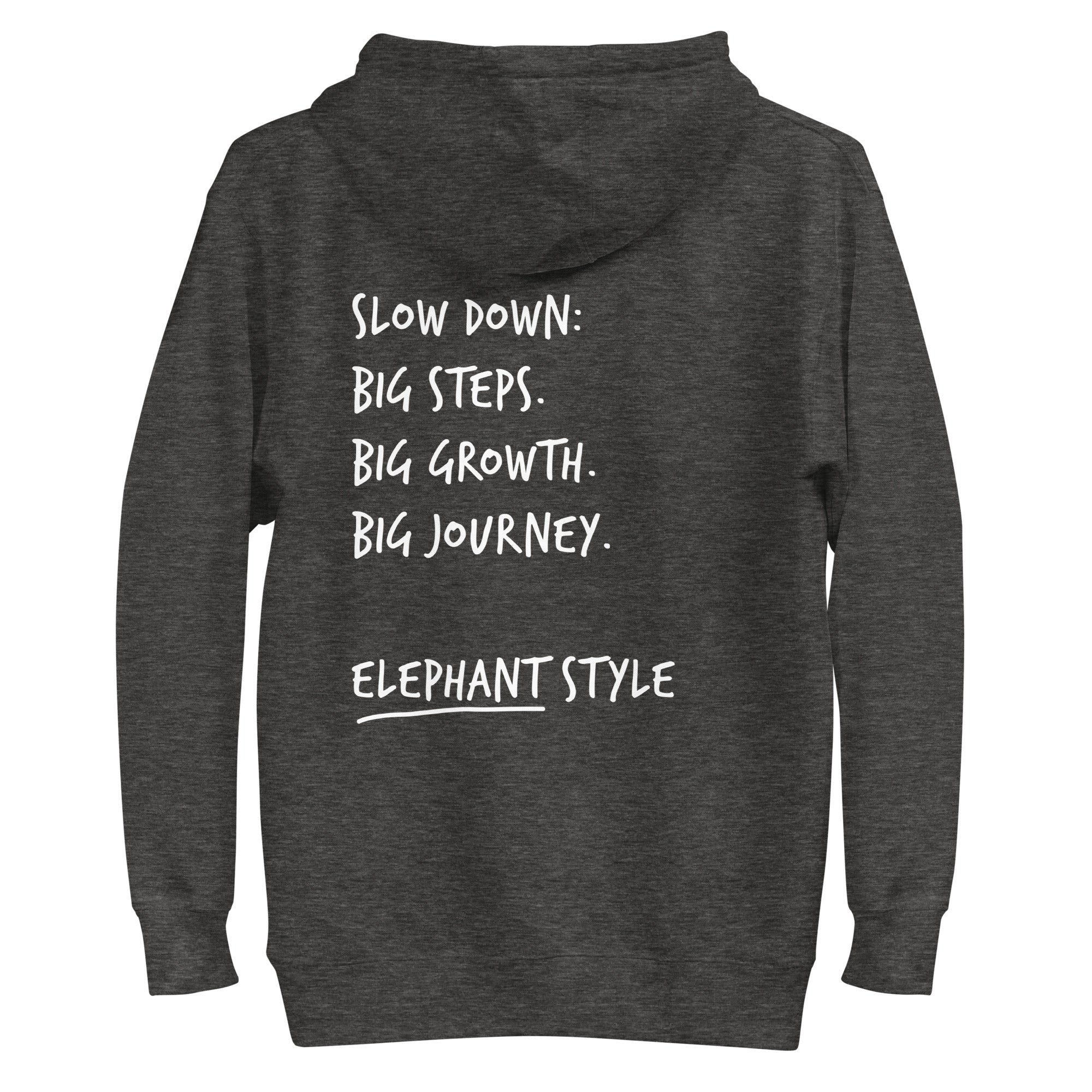 Think Ocean Elephant Aspirations Cotton Blend Embroidered Hoodie