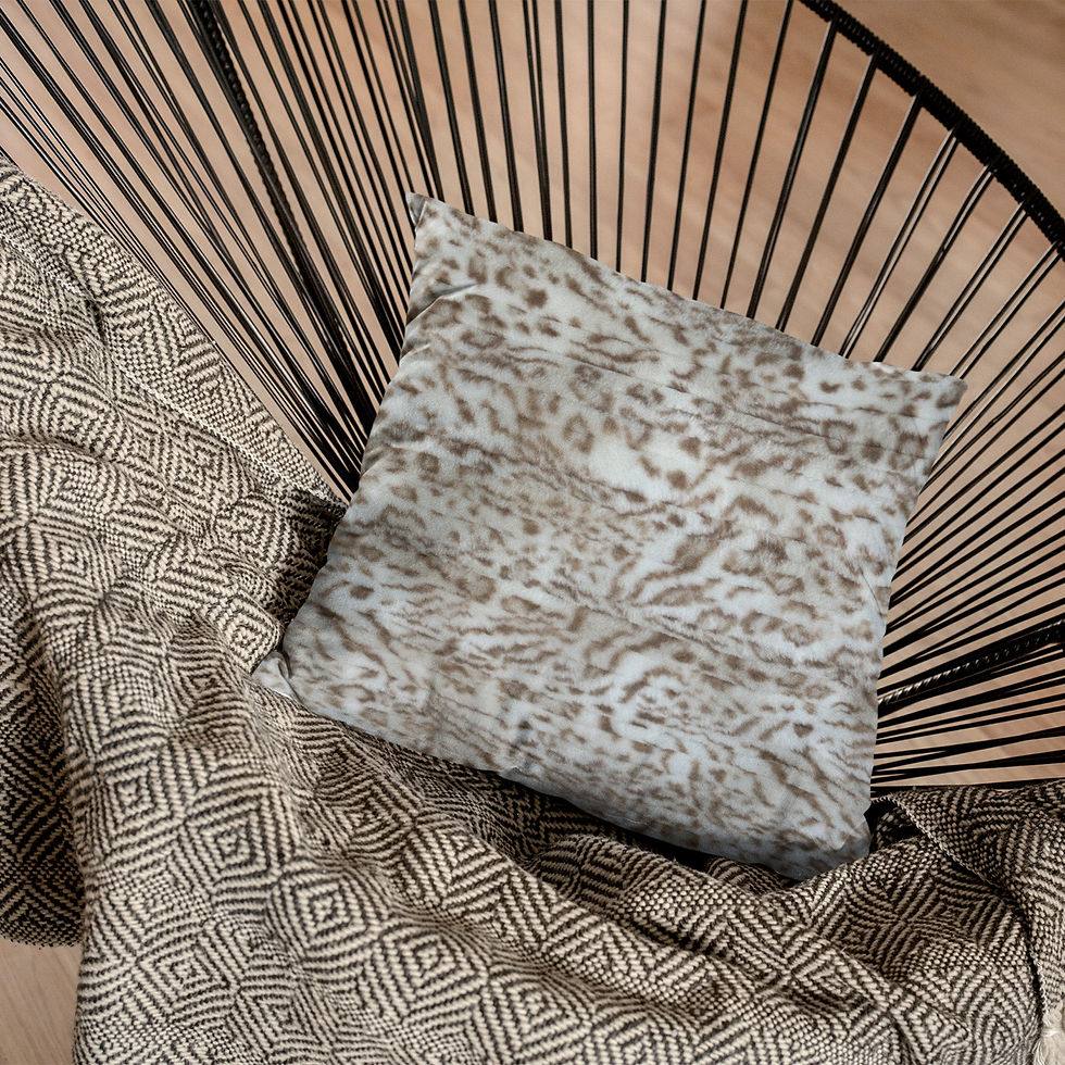 縮圖：Plutus Light Brown Luxe Lash Animal Faux Fur Luxury Throw Pillow