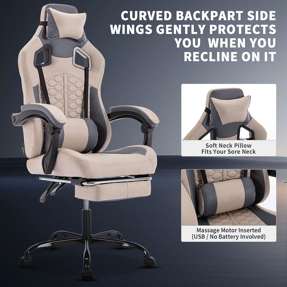 Thumbnail: Gaming Chair With Massage,Ergonomic PC Gaming Chair With Footrest Comfortable He