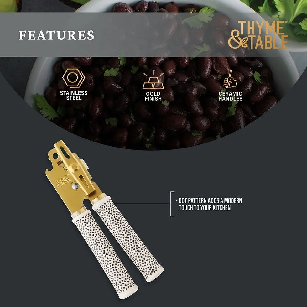 Thumbnail: Feature IndustrialQuality Stainless Ceramic Dot Handle Can Opener With NonSlipGr