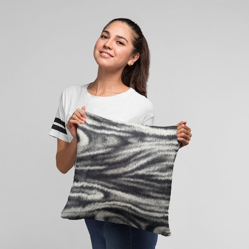 Miniature : Plutus Black White Galaxy Animal Faux Fur Luxury Throw Pillow