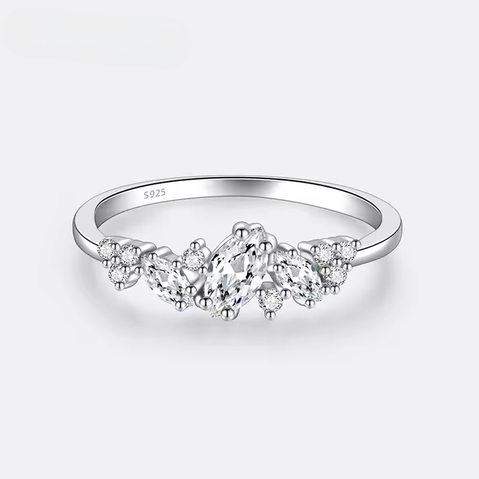 Thumbnail: 0.58CT Marquise Cut Moissanite Women's Ring | S925 Pure Silver
