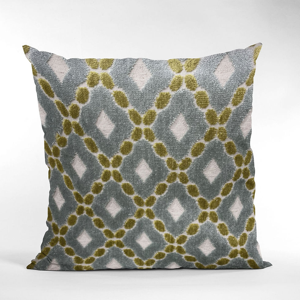 Thumbnail: Plutus Velvet Majestic Blue, Citrine, Cream Handmade Luxury Pillow