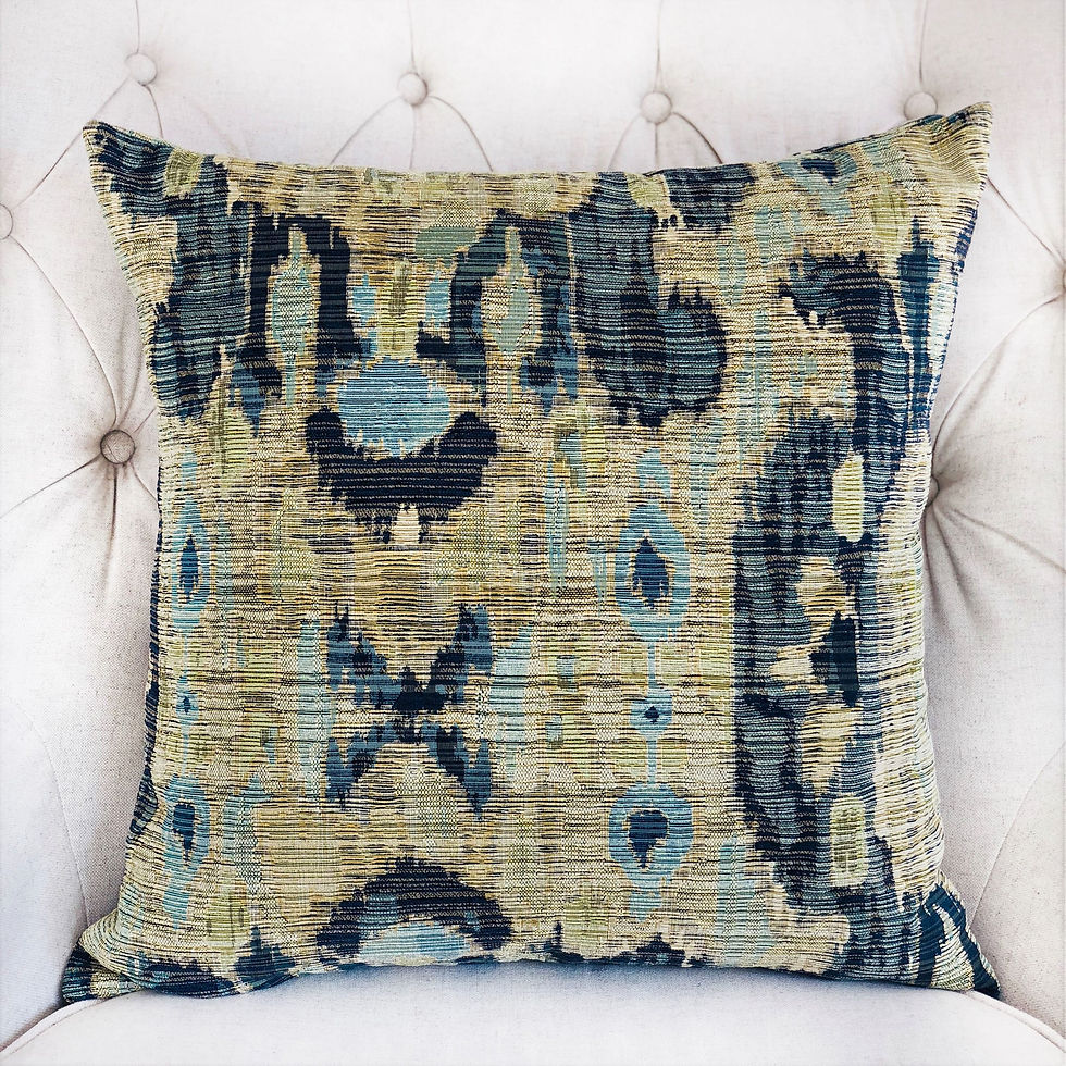 Miniature : Sonoma Canyon Green Navy and Blue Handmade Luxury Pillow
