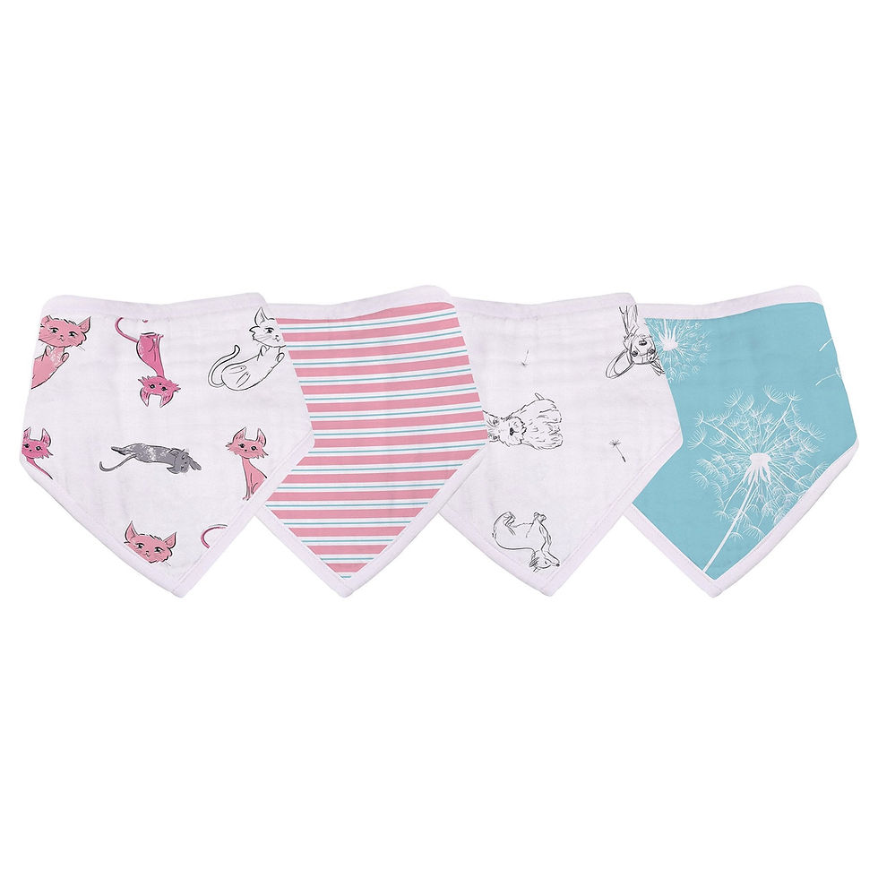 Thumbnail: Dandelions Bamboo Bandana Bib 4PK