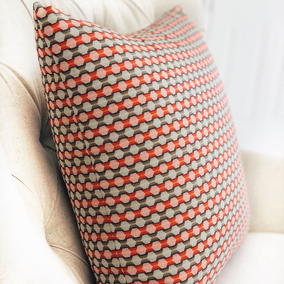 Thumbnail: Sunny Cave Orange and Beige Luxury Throw Pillow