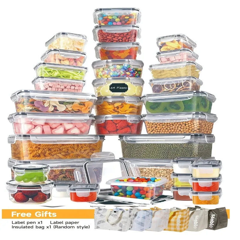 縮圖：48Pcs BPA-Free Food Storage Set - 24 Airtight Containers & Lids with Labels for